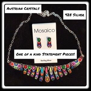 NWT Mosaico Austrian Crystal STATEMENT necklace & earrings 💕💕 new line! 💕💕